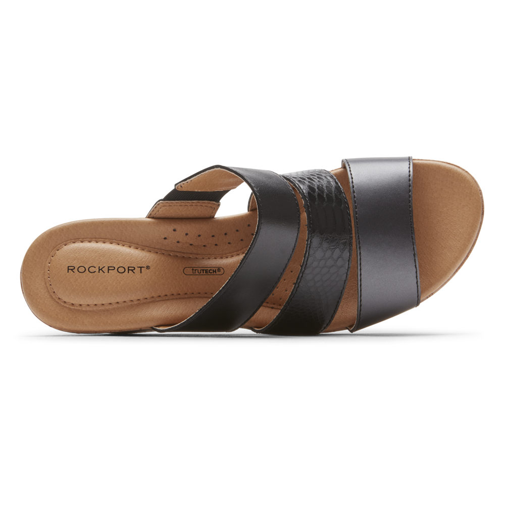 Sandalias Rockport Mujer Mexico - Lyla Banded Negros - LXGKI3792